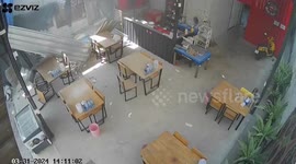 Cafe damaged during demolition of building next door