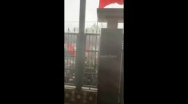 The tornado caused strong winds to attack the wedding party