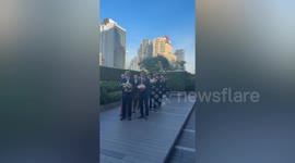 Foreigner guest sings in opera style at wedding parade