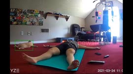 Cat Copies Resting Yogi's Pose
