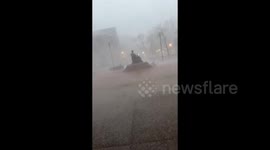 Man blown away on the streets during severe Kentucky storms