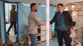 Palestinian opens makeshift dentist after Israeli strikes destroyed his clinic