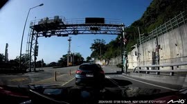 Earthquake sends boulder crashing onto road in Taiwan