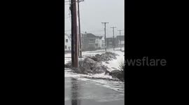 Stormy weather hits Wells, USA
