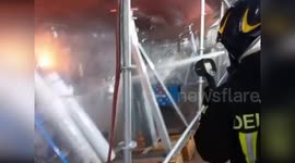 Firefighters Battle Acetylene Tank Blaze at Genoa Shipyard, Italy