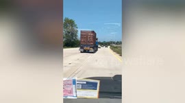 Truck swerves out of control on Thai road
