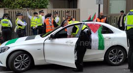 Police searched a Pakistani car believing it had fireworks inside. London, UK.