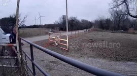 Frustrating delivery: package tossed wrong house in Grady County, Oklahoma, USA