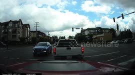 Car runs a red light