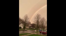 Giant rainbow graces Columbus skyline: captured on video