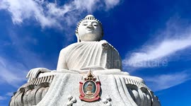 360 video of high huge Buddha statue in Thailand