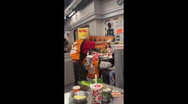 Waiter annoys family with his OTT birthday dance for them