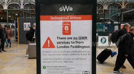 Paddington Station platforms near empty due to industrial action causing a Rail Strike