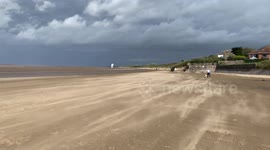 Storm Kathleen creates amazing swirling sand