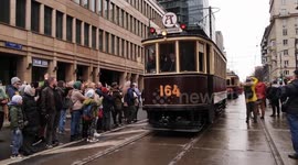 Parade of retro tramways held in Moscow