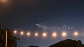 SpaceX rocket launching over a wedding in Phoenix, Arizona at night