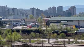 Eufor delivering their militery vehicles to Bosnia and Herzegovina