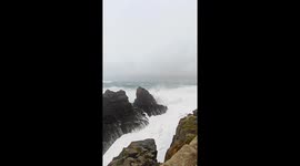 Huge waves batter Cornwall coast as Storm Kathleen moves on UK