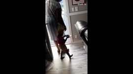 Grand exit: Grandma's unexpected response to the little girl's phone folly