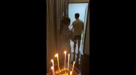 Birthday cake candles set girl's hair alight