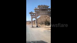 Bizarre archway on Chinese highway sparks urgent safety concerns