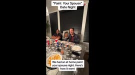 Couples surprise each other with DIY portraits in a fun 'Paint & Sip