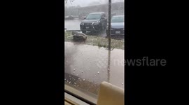 Thunderstorms sweep through central Texas, bringing large hailstones