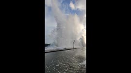 Storm Pierrick unleashes mighty waves along French seashore