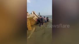 Beach promenade collapses while tourists take selfies injuring three