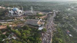 Drone footage of thousands attending Eid celebrations in the Philippines