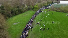 Hundreds of people joined together at Platt Fields Park to mark the end of Ramadan