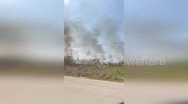 Peten Collaborates with San Andres Brigade to Battle Grassland Fire in San Benito, Guatemala
