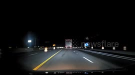 FedEx Truck Crashes Into Concrete Barrier