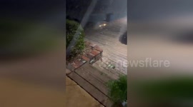 Hailstones cascade down in Gluckstadt, Mississippi