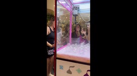 Girl delighted with winning Apple AirPods from claw grabber machine