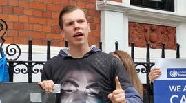 Protest: The fifth anniversary of Julian Assange's imprisonment in Belmarsh Prison, London, UK