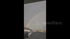 Double rainbow appears after rainstorm in Minneapolis