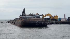 Contracted Salvors Clear Patapsco River After Key Bridge Collapse in Baltimore, MD, USA