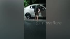 Crazed American tourist, 46, smashes local's car with a brick in Thailand