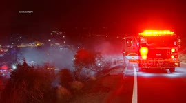 Ventura County Fire crews responded to reports of a brush fire in Los Angeles, CA, USA