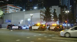 DTLA Pursuit Crash and Armed Suspect Search in Los Angeles, CA, USA
