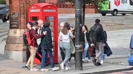 Red Telephone Box outside St Pancras Renaissance Hotel London, United Kingdom