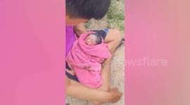 Abandoned newborn baby rescued from rubbish bin