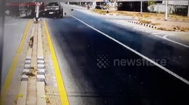 Farm truck smashes into pickup turning at intersection