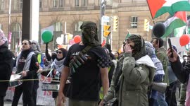 Pro-Palestine protesters in Toronto, Canada, accused of wearing ‘fake SUICIDE VESTS’ during rally