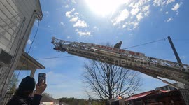 4th Alarm with multiple rescues at wind blown Fire that burned down 6 Townhome, Minersville, Schuylkill County