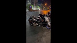 Huge python found coiled up in motorbike
