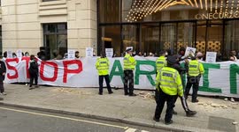 Pro-Palestine protesters blockade London Metric offices