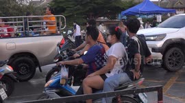 Thai people are extremely happy as the celebrate Thai New Year also known as Songkran festival.