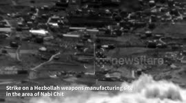 Strike on a Hezbollah weapons manufacturing in the area of Nabi Chit, Lebanon